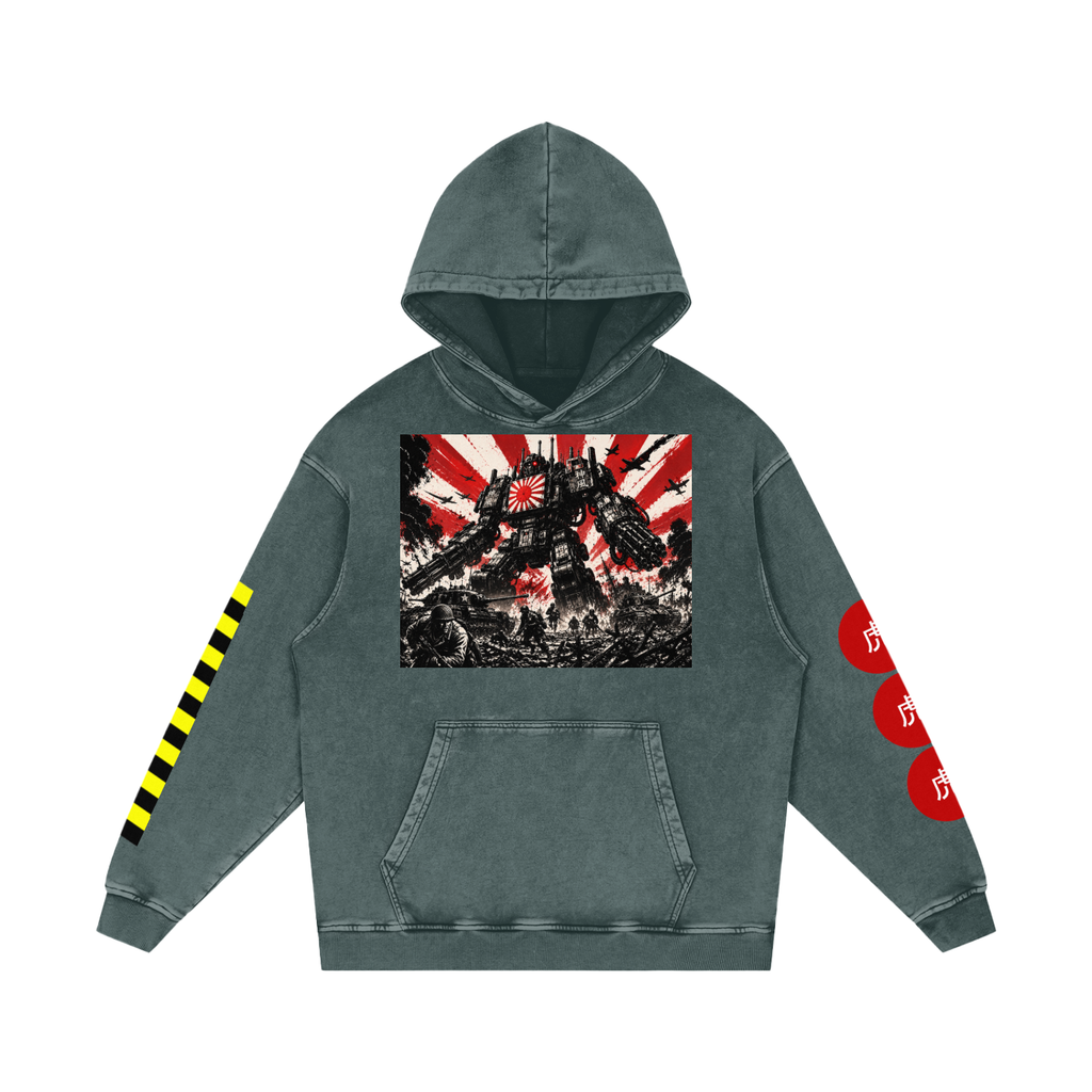 Snow Washed Loose Cotton Hoodie