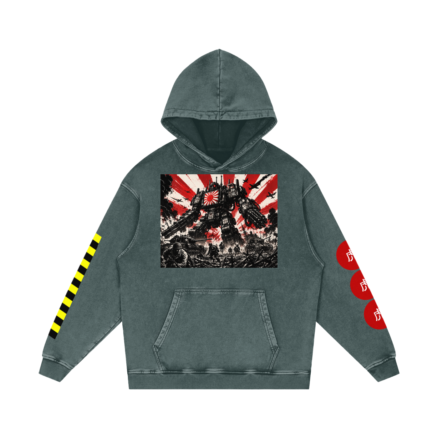 Snow Washed Loose Cotton Hoodie