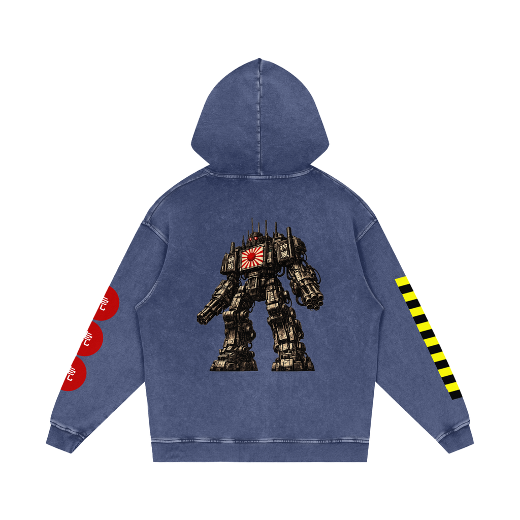 Snow Washed Loose Cotton Hoodie