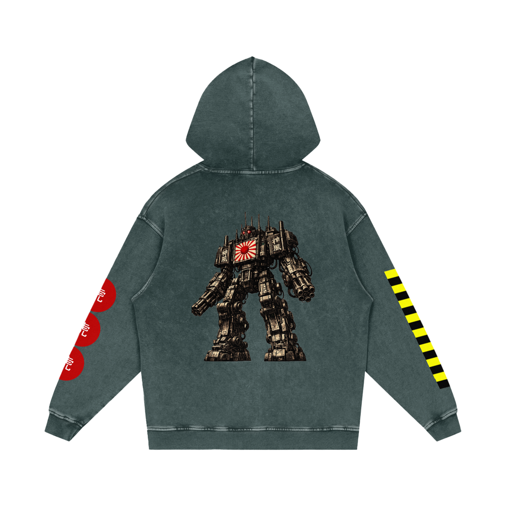 Snow Washed Loose Cotton Hoodie