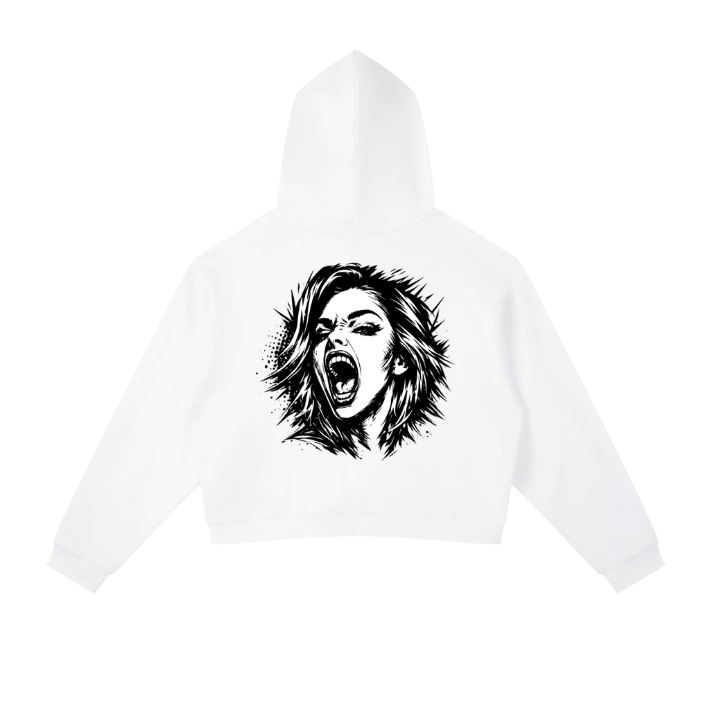 Contrast Side Stripe Cropped Hoodie