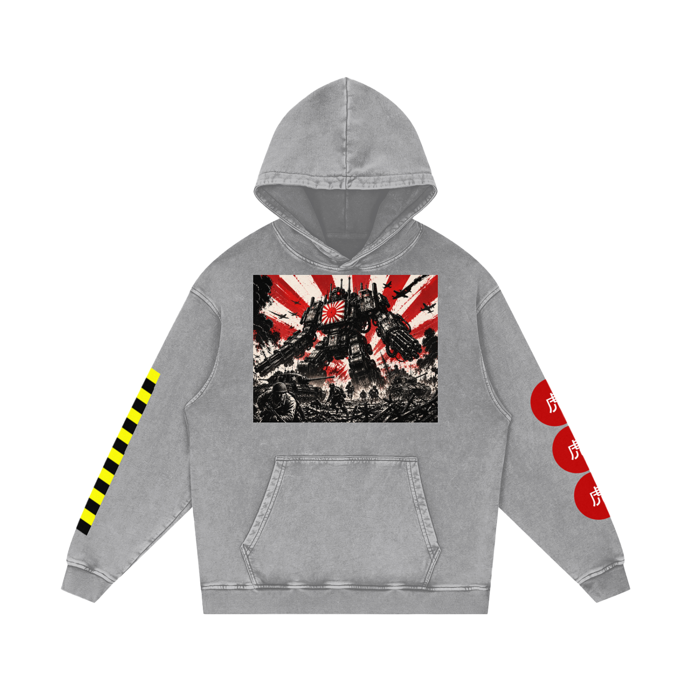 Snow Washed Loose Cotton Hoodie