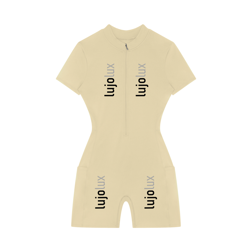 Women's Quarter-Zip Short Sleeve Romper