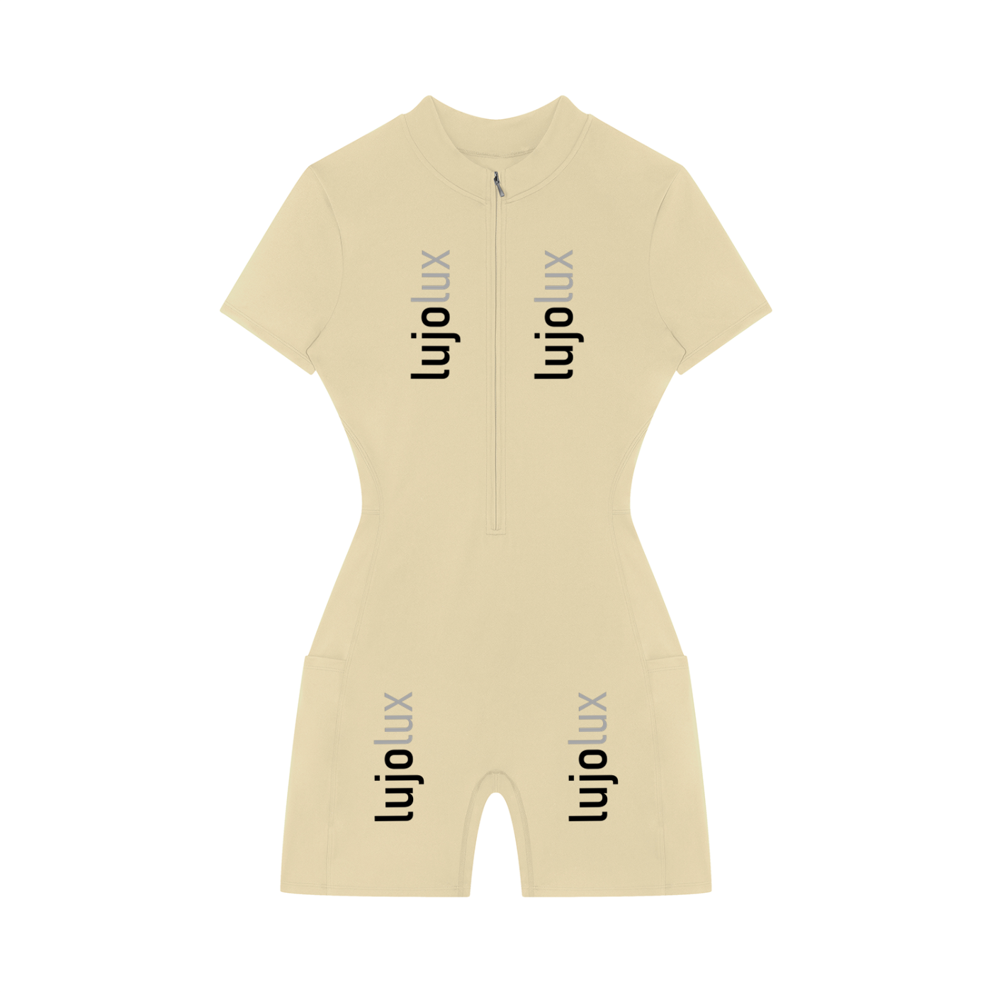 Women's Quarter-Zip Short Sleeve Romper