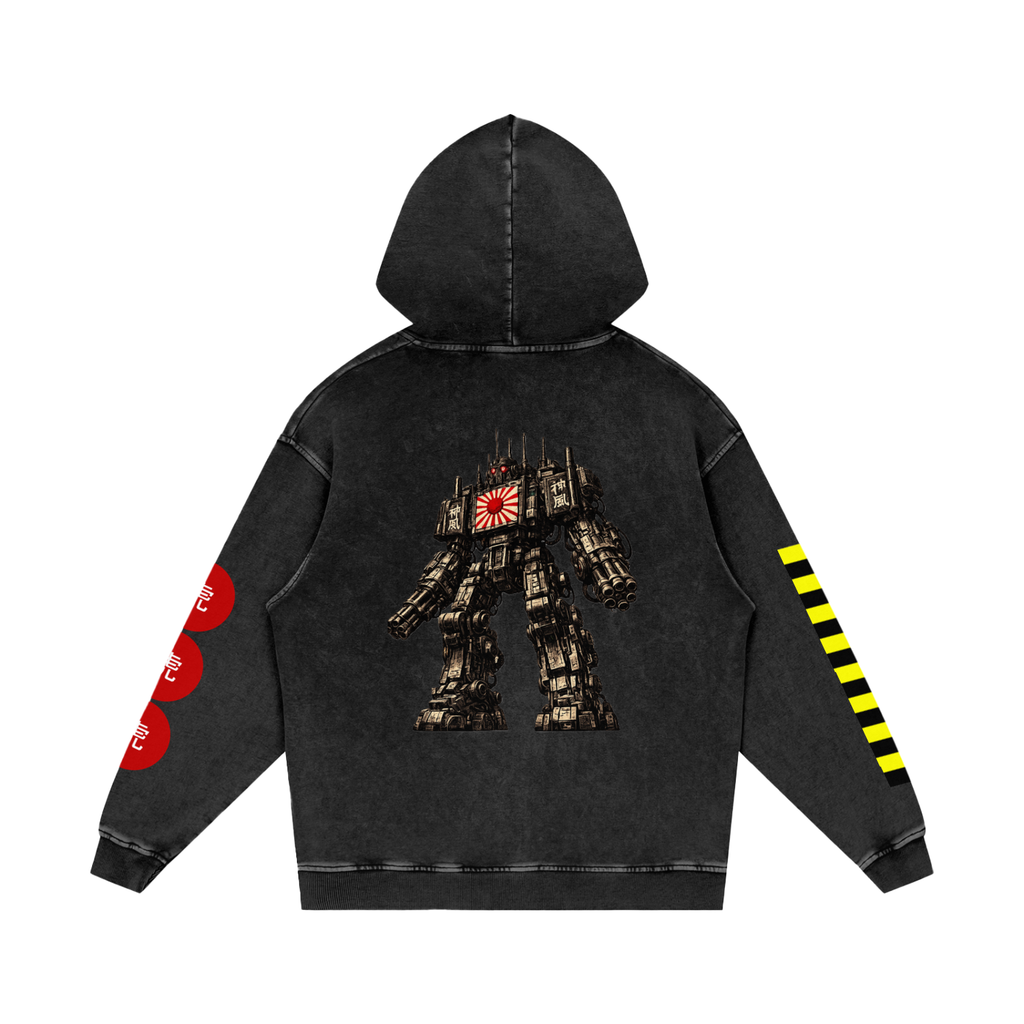 Snow Washed Loose Cotton Hoodie