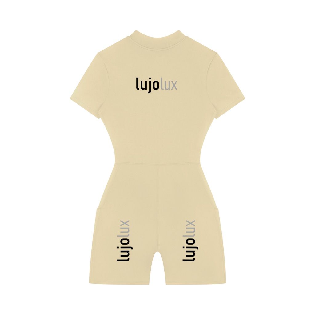 Women's Quarter-Zip Short Sleeve Romper