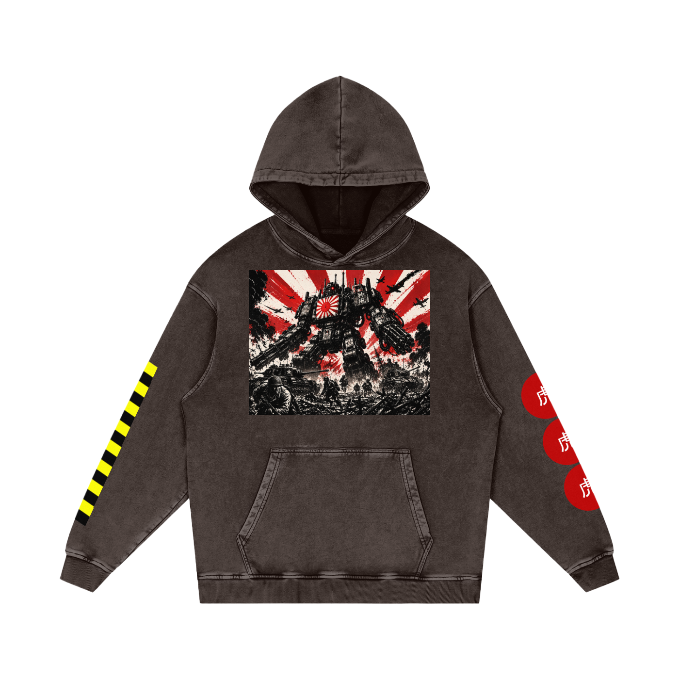 Snow Washed Loose Cotton Hoodie