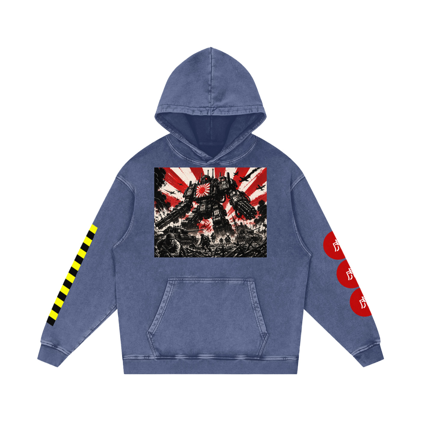 Snow Washed Loose Cotton Hoodie