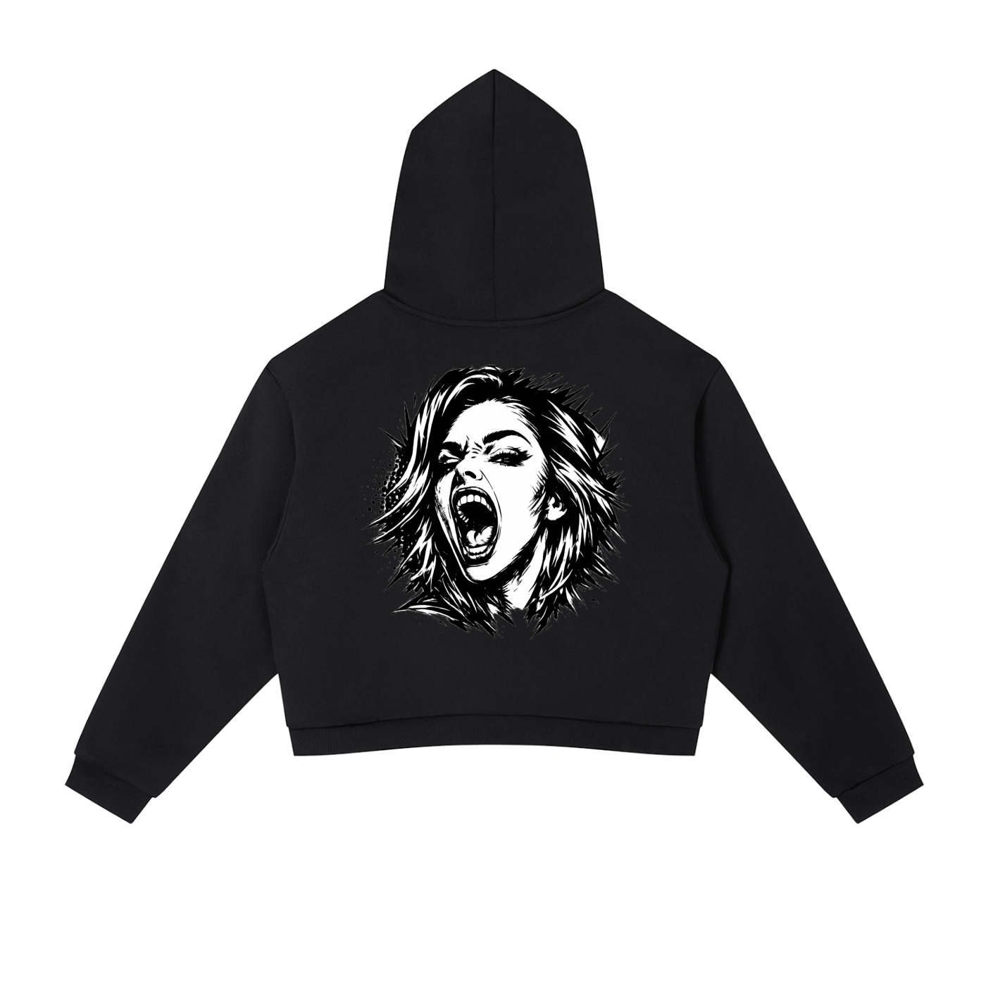Contrast Side Stripe Cropped Hoodie