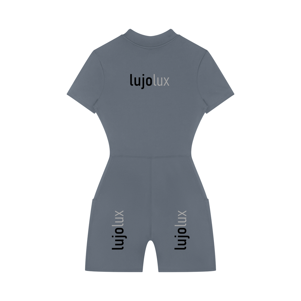 Women's Quarter-Zip Short Sleeve Romper