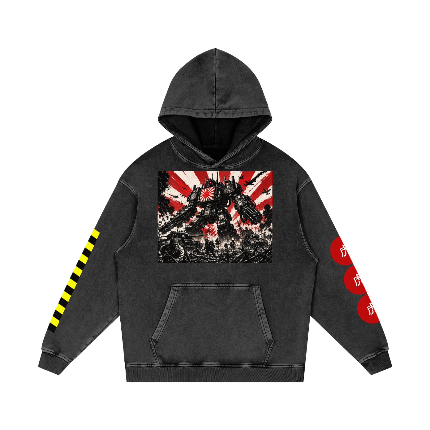 Snow Washed Loose Cotton Hoodie