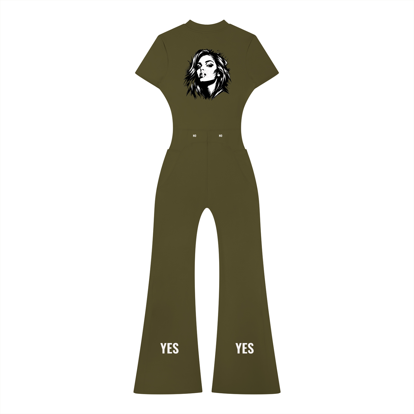 Women’s Tight Flared Leg Quarter-Zip Jumpsuit